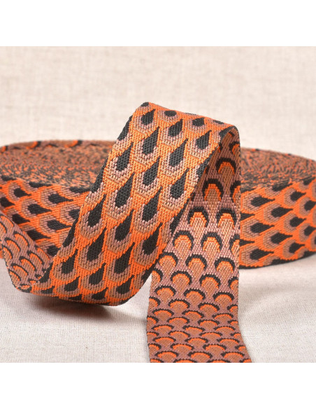 Peacock pattern strap - Orange