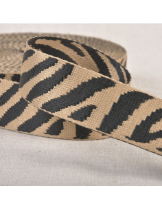 Animal strap - Beige and black zebra