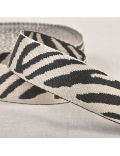 Animal strap - Ecru and black zebra