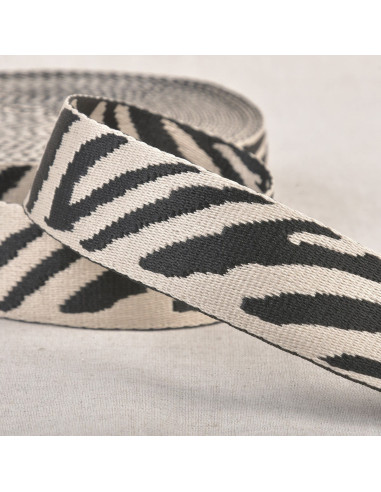 Animal strap - Ecru and black zebra