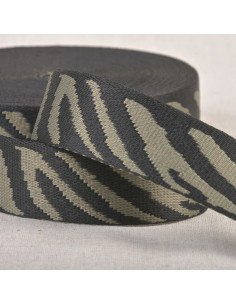 Animal strap - Khaki and black zebra