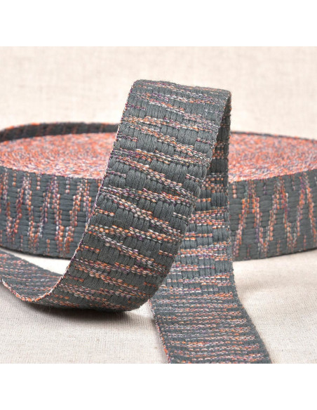 Ethnic strap - Gray and orange fantasy