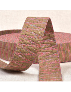 Ethnic strap - Beige and pink fantasy