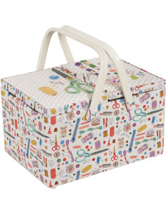 Double lid sewing box - Embroidery