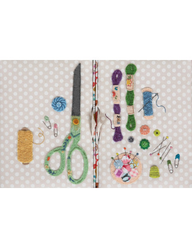Double lid sewing box - Embroidery