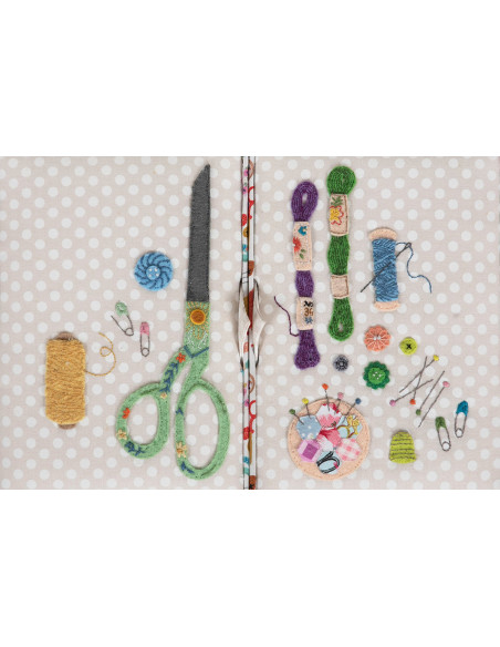 Double lid sewing box - Embroidery