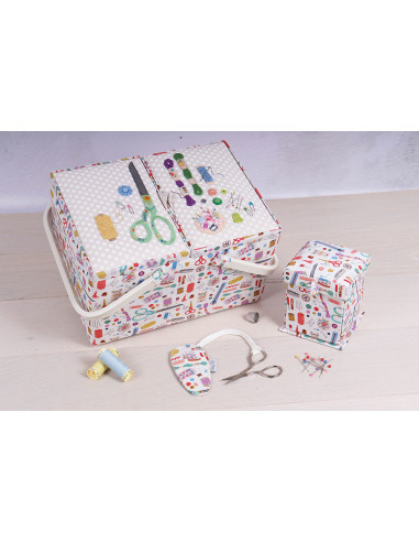 Double lid sewing box - Embroidery