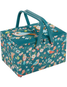 Double lid sewing box - Birds