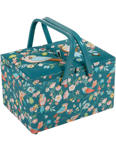 Double lid sewing box - Birds