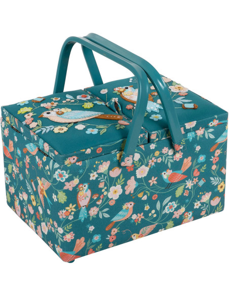 Double lid sewing box - Birds
