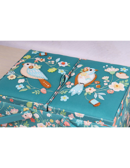 Double lid sewing box - Birds