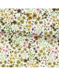 Fancy viscose fabric - Natural and lilac Romane