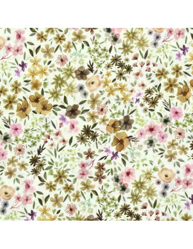 Fancy viscose fabric - Natural and lilac Romane