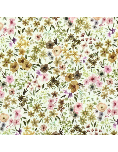 Fancy viscose fabric - Natural and lilac Romane