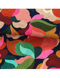 Fancy viscose fabric - Abigael black and multicolored