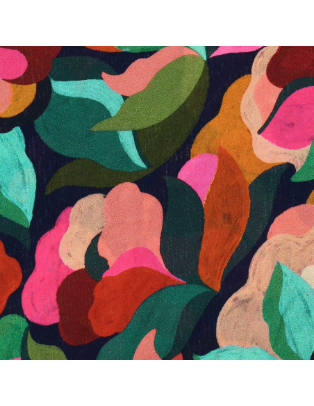 Fancy viscose fabric - Abigael black and multicolored
