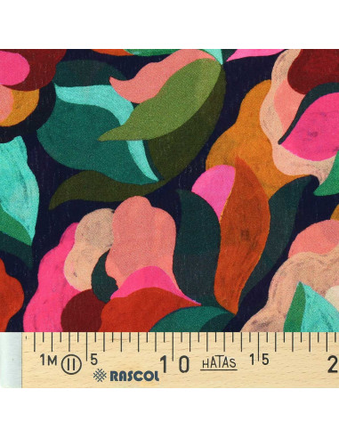 Fancy viscose fabric - Abigael black and multicolored