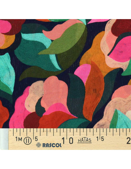 Fancy viscose fabric - Abigael black and multicolored