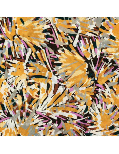 Fancy viscose fabric - Fizia yellow and taupe 2