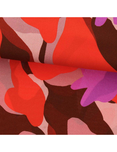 Fancy viscose fabric - Aimael red and purple