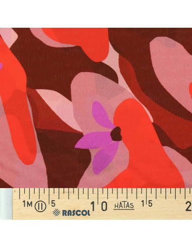 Fancy viscose fabric - Aimael red and purple