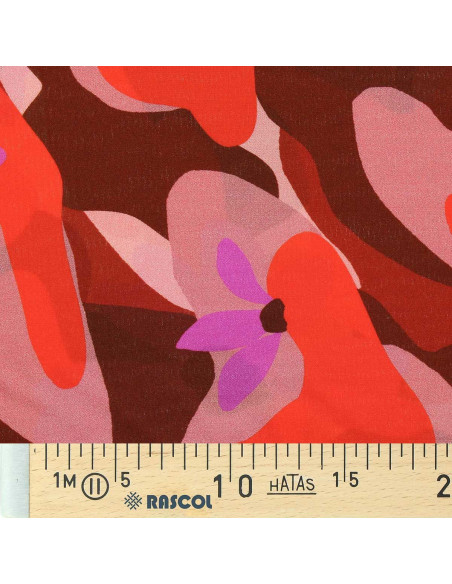 Fancy viscose fabric - Aimael red and purple