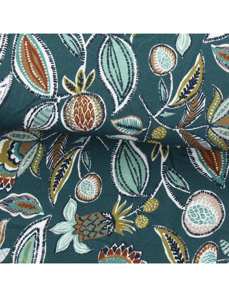 Fancy viscose fabric - Vamika slate and toffee