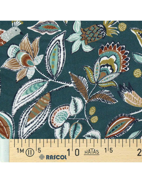 Fancy viscose fabric - Vamika slate and toffee