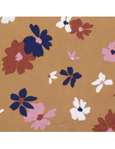 Fancy viscose fabric - Aidina camel and blue 2