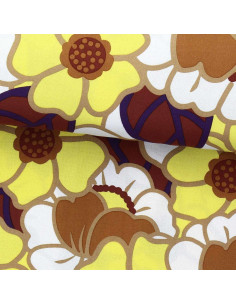 Fancy viscose fabric - Clemone ecru and yellow
