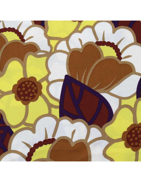 Fancy viscose fabric - Clemone ecru and yellow