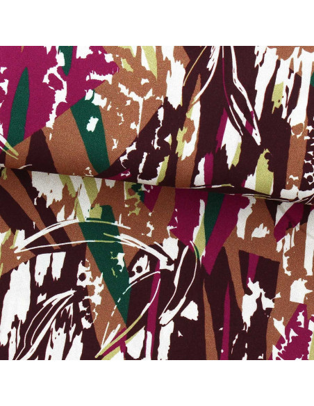 Fancy viscose fabric - Massio caramel and dahlia
