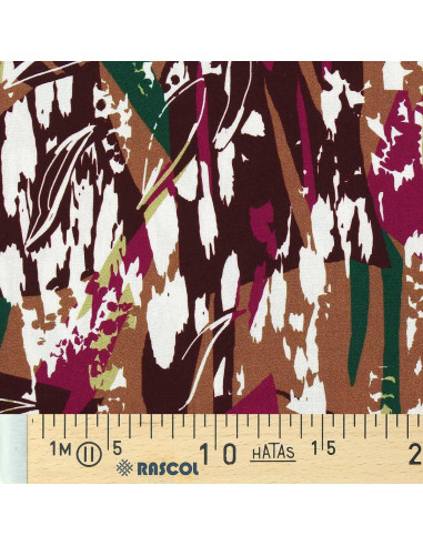 Fancy viscose fabric - Massio caramel and dahlia