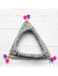 Stitch stoppers for knitting needles - Pink and purple stars 2
