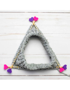 Stitch stoppers for knitting needles - Pink and purple hearts 2
