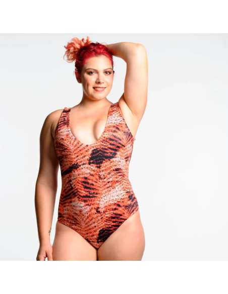 Lycra swimsuit fabric - Ochre zebra