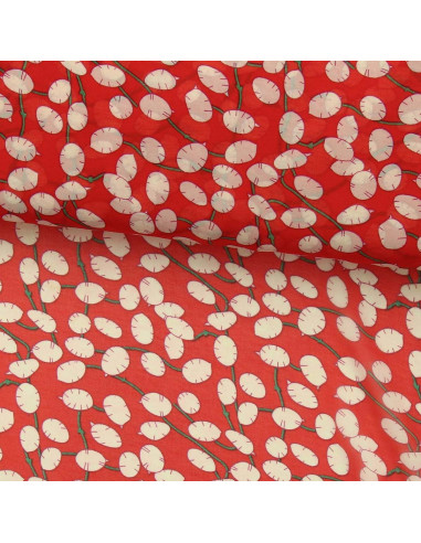 Printed chiffon fabric - Red Lunaria