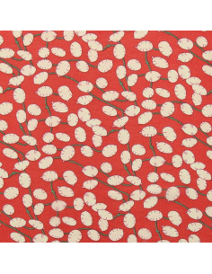 Printed chiffon fabric - Red Lunaria 2