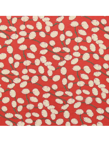 Printed chiffon fabric - Red Lunaria