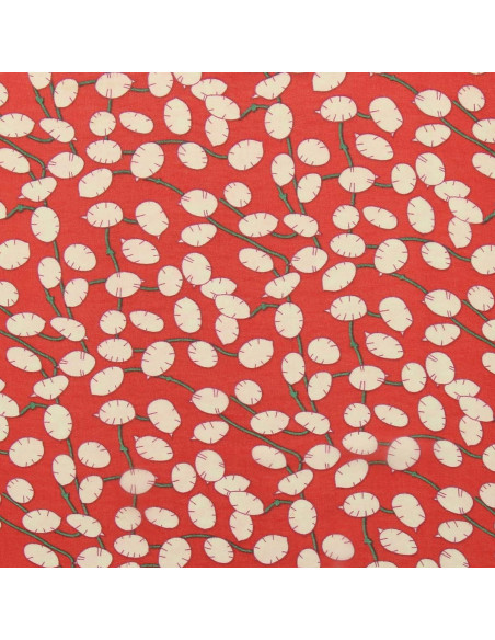 Printed chiffon fabric - Red Lunaria