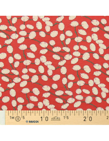 Printed chiffon fabric - Red Lunaria