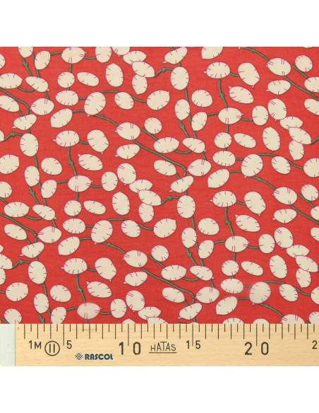 Printed chiffon fabric - Red Lunaria