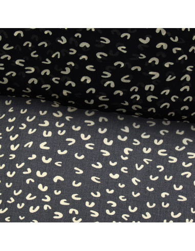 Printed chiffon fabric - Abstract black