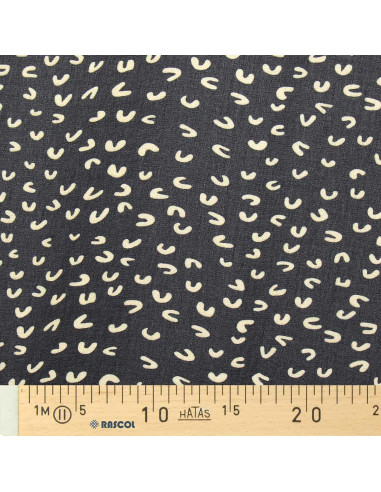 Printed chiffon fabric - Abstract black