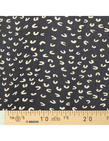 Printed chiffon fabric - Abstract black