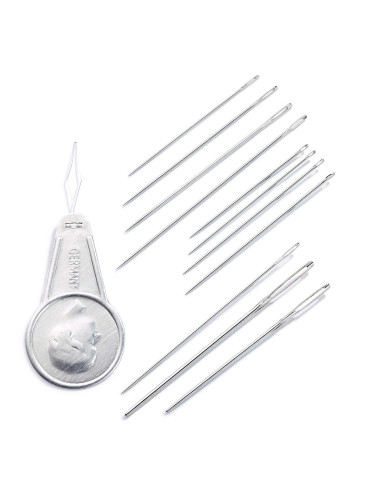 Assortment of 50 sewing, darning, and upholstery needles