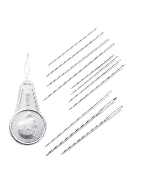 Assortment of 50 sewing, darning, and upholstery needles