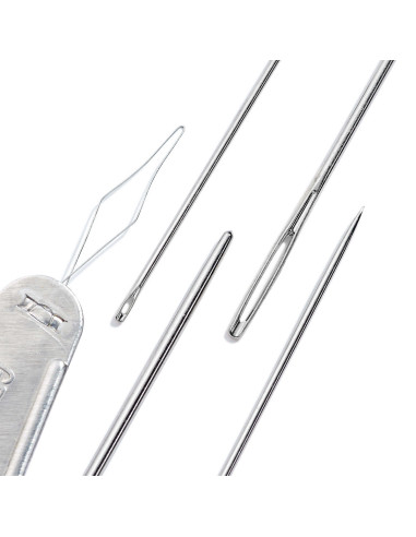 Assortment of 50 sewing, darning, and upholstery needles
