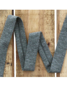 Dark heather gray cotton jersey bias