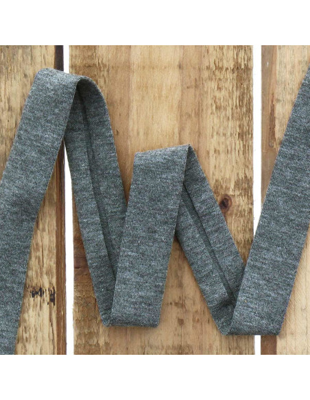 Dark heather gray cotton jersey bias